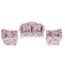3 Sets of 1/12 Dollhouse Miniature Furniture Flower Pattern Seat Sofa Cushions Set Doll Living Rooms Decoration Accessory