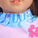 New Dolls Clothing Outfit Butterfly Dress Casual Dresses for 18inch American Girl Doll Blue