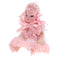 1/12 Scale Dollhouse Miniature People Figures Porcelain Baby Toddler Doll in Pink Lace Dress Rooms Accessories