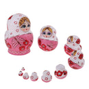 Set of 10PCS Butterfly Printed Wooden Blank Russian Nesting Dolls Babushka Matryoshka Stacking Doll Kids Crafts