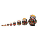 10 Pieces Set Strawberry Patterns Wooden Russian Nesting Dolls Stacking Matryoshka Toy Home Office Decoration