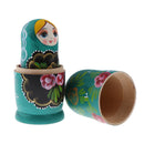 Green Wooden Russian Nesting Babushka Matryoshka 8pcs Dolls Set Decoration