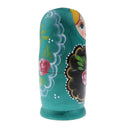 Green Wooden Russian Nesting Babushka Matryoshka 8pcs Dolls Set Decoration