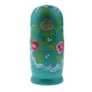 Green Wooden Russian Nesting Babushka Matryoshka 8pcs Dolls Set Decoration