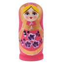 Pink Wooden Russian Nesting Babushka Matryoshka 8pcs Dolls Set Decoration