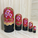 5 Pieces Set Woman Patterns Wooden Russian Nesting Dolls Stacking Matryoshka Toy Home Office Decoration