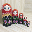 5 Pieces Set Woman Patterns Wooden Russian Nesting Dolls Stacking Matryoshka Toy Home Office Decoration