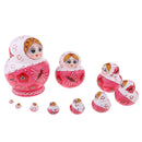 10 Pieces Set Butterfly Patterns Wooden Russian Nesting Dolls Stacking Matryoshka Toy Home Office Decoration