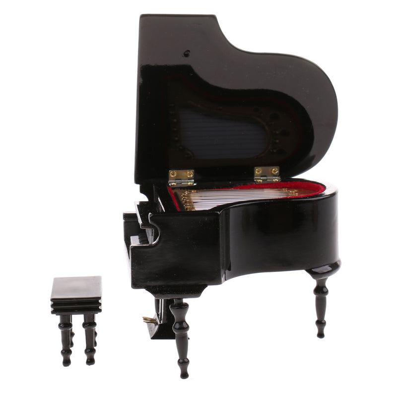 1/12 Dollhouse Miniature Musical Instrument Wooden Piano Model Box Set for Rooms Garden Artist Offerings Decor