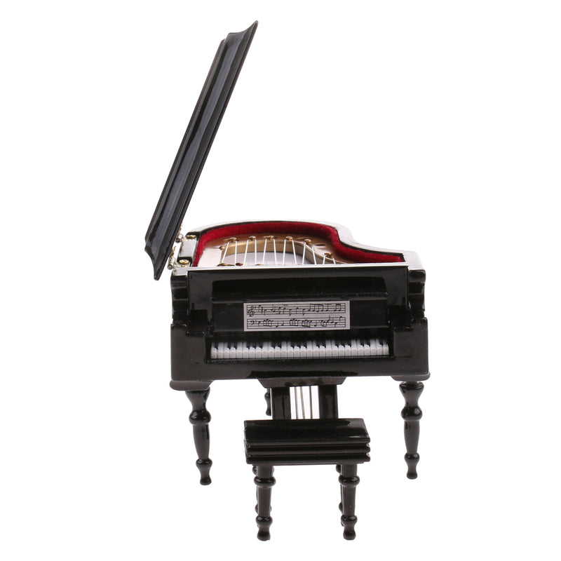 1/12 Dollhouse Miniature Musical Instrument Wooden Piano Model Box Set for Rooms Garden Artist Offerings Decor