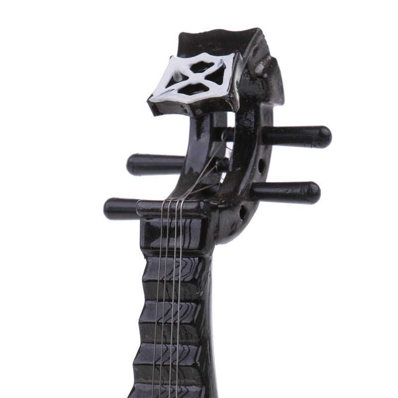 1/12 Miniature Musical Instrument Wood Pipa Stand Set for Dolls House Figures Accessory Decoration