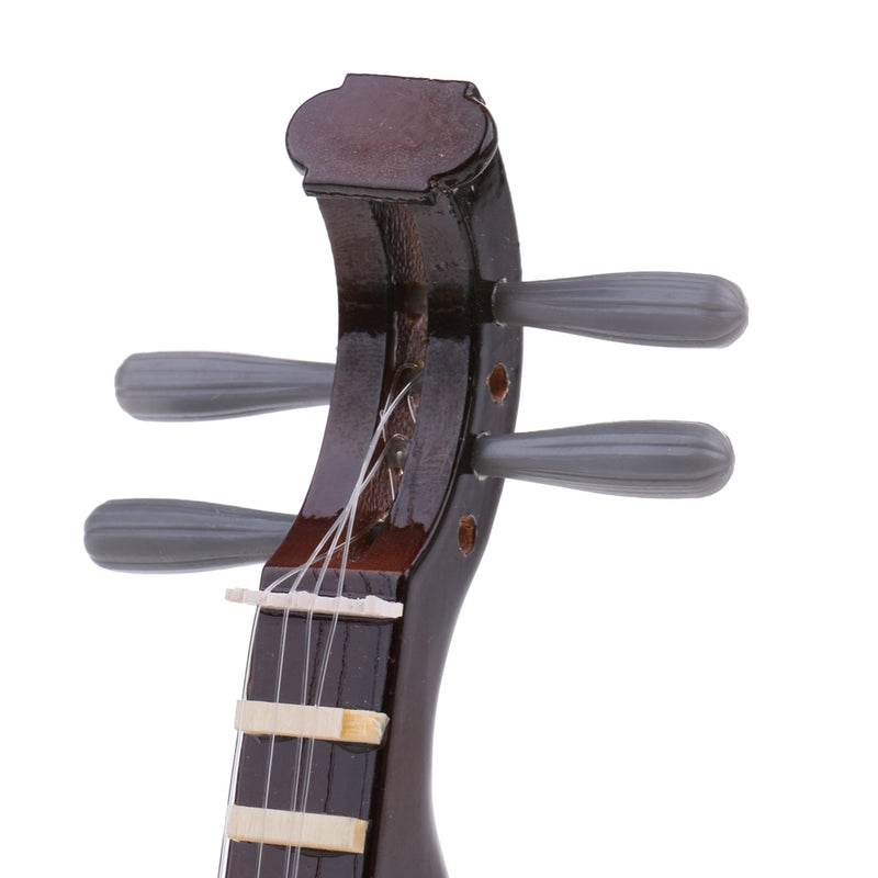 1/12 Scale Miniature Music Instrument Model Wood Chinese Yueqin Dollhouse Life Scenes Decor