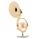 1/12 Dollhouse Miniature Musical Instrument Copper Sousaphone Model Stand Set for Rooms Garden Artist Offerings Decor