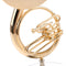 1/12 Dollhouse Miniature Musical Instrument Copper Sousaphone Model Stand Set for Rooms Garden Artist Offerings Decor
