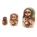 Set of 7pcs Vintage Girls Wooden Russian Nesting Matryoshka Dolls Toy Hand Painted