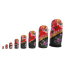Set of 8pcs Lotus Girls Wooden Russian Nesting Matryoshka Dolls Toy Hand Painted