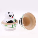 10 Pieces Set Panda Bamboo Patterns Wooden Russian Nesting Dolls Stacking Matryoshka Toy Home Office Decoration