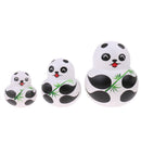 10 Pieces Set Panda Bamboo Patterns Wooden Russian Nesting Dolls Stacking Matryoshka Toy Home Office Decoration
