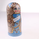Set of 7pcs Garland Wooden Russian Nesting Matryoshka Dolls Toy Hand Painted