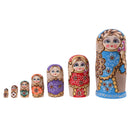 Set of 7pcs Garland Wooden Russian Nesting Matryoshka Dolls Toy Hand Painted