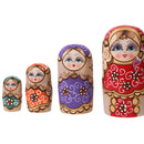 Set of 7pcs Garland Wooden Russian Nesting Matryoshka Dolls Toy Hand Painted