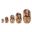 10 Pieces Set Gold Girl Plated Wooden Russian Nesting Dolls Stacking Matryoshka Toy Home Office Decoration