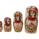 10 Pieces Set Gold Girl Plated Wooden Russian Nesting Dolls Stacking Matryoshka Toy Home Office Decoration