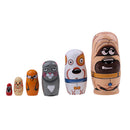 Set of 6pcs Animals Theme Wooden Russian Nesting Matryoshka Dolls Toy Hand Painted
