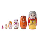 6PCS Painted Granny Animals Wooden Russian Nesting Dolls Babushka Matryoshka Toys Craft