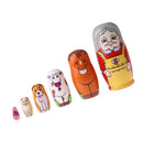 6PCS Painted Granny Animals Wooden Russian Nesting Dolls Babushka Matryoshka Toys Craft