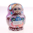 10 Pieces Set Flower Patterns Wooden Russian Nesting Dolls Stacking Matryoshka Toy Home Office Decoration