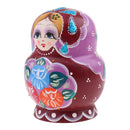 10 Pieces Set Flower Patterns Wooden Russian Nesting Dolls Stacking Matryoshka Toy Home Office Decoration