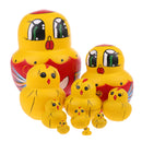 Set of 10PCS Chicks Printed Wooden Blank Russian Nesting Dolls Babushka Matryoshka Stacking Doll Kids Crafts