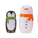 Christmas Theme Wooden Russian Nesting Babushka Matryoshka 6pcs Dolls Hand Painted