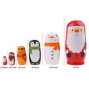 Christmas Theme Wooden Russian Nesting Babushka Matryoshka 6pcs Dolls Hand Painted