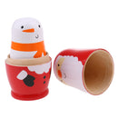 Christmas Theme Wooden Russian Nesting Babushka Matryoshka 6pcs Dolls Hand Painted