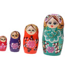 Floral Wooden Russian Nesting Babushka Matryoshka 7pcs Dolls Hand Painted