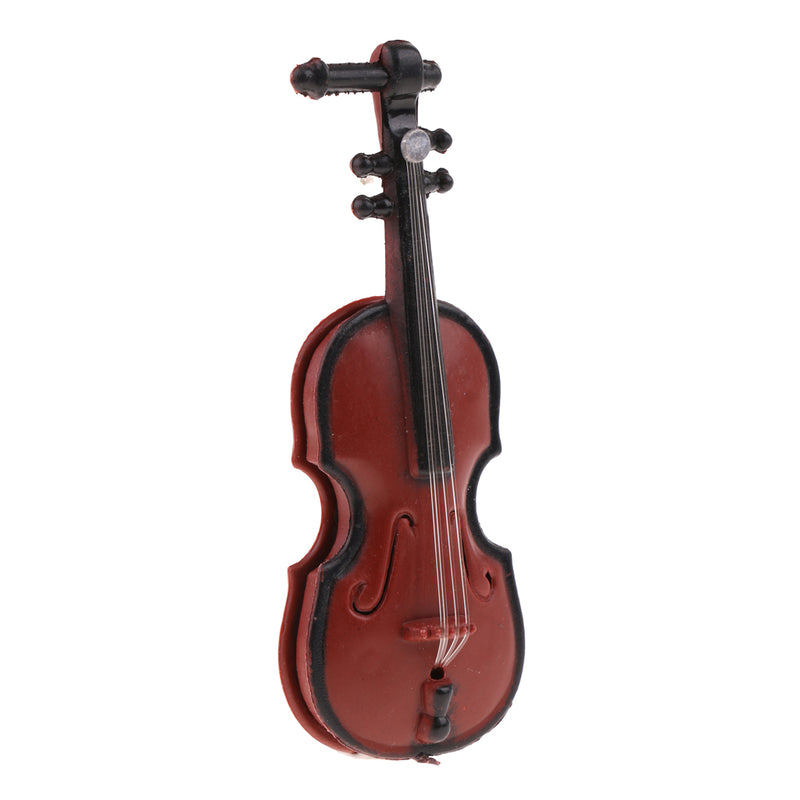 1/12 Dollhouse Miniature Musical Instrument Plastic Violin Model Figures Toy Accessory