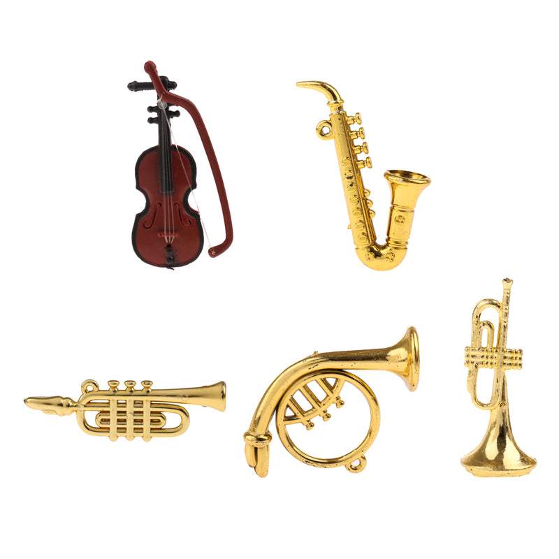 1/12 Dollhouse Miniature Musical Instrument Plastic Violin Model Figures Toy Accessory