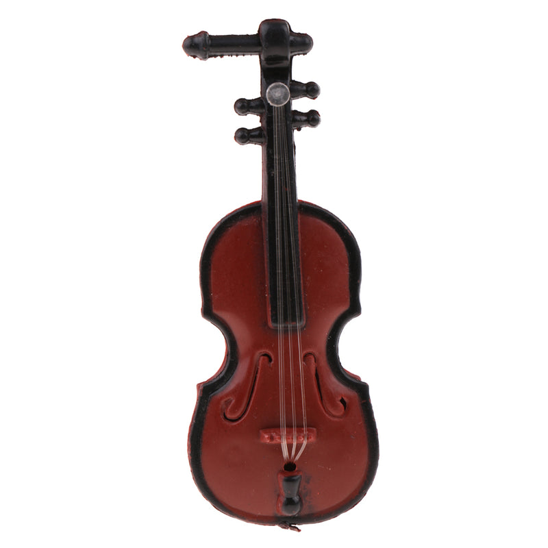 1/12 Dollhouse Miniature Musical Instrument Plastic Violin Model Figures Toy Accessory
