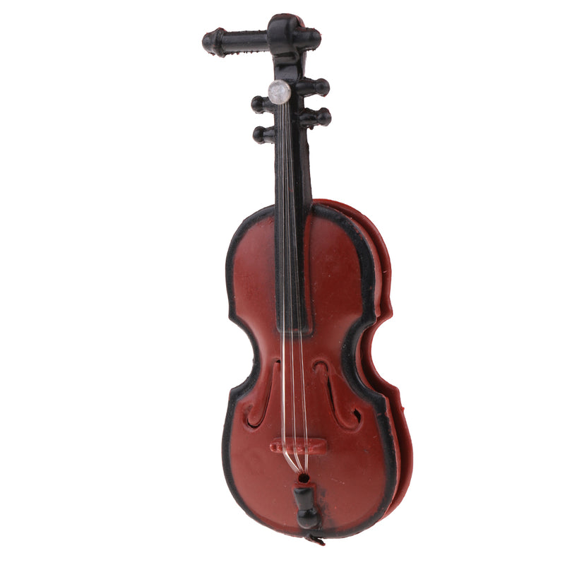 1/12 Dollhouse Miniature Musical Instrument Plastic Violin Model Figures Toy Accessory