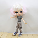 1/6 BJD Casual Overalls Pants Pocket Trousers for 12inch Blythe Pullip Azone Dolls Clothes Gray
