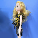 Leopard Print Hooded Sleeveless Knitted Jacket for 1/6 Kurhn Doll Clothes