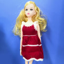 Modern 1/6 Doll Clothing 28-30cm Kurhn Doll Woolen Red Sweater Dress
