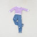 1/6 Scale Dolls Long Sleeve Tee Denim Jeans Suit Clothes for 12'' Neo Blythe Azone Licca Pullip Doll Accessory