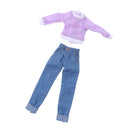 1/6 Scale Dolls Long Sleeve Tee Denim Jeans Suit Clothes for 12'' Neo Blythe Azone Licca Pullip Doll Accessory
