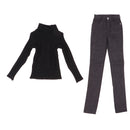 1/3 BJD Black Turtleneck Sweater Pants Set for Normal 70cm Uncle Size Doll
