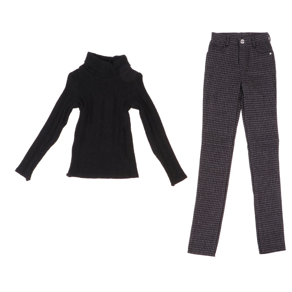 1/3 BJD Black Turtleneck Sweater Pants Set for Normal 70cm Uncle Size Doll