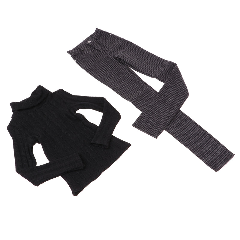 1/3 BJD Black Turtleneck Sweater Pants Set for Normal 70cm Uncle Size Doll