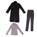 1/3 BJD Black Overcoat Sweater Pants Set for Normal 70cm Uncle Size Doll